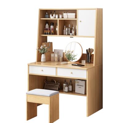 China (Other) Adjustable Simple Design Dressing Cabinet Multifunctional Bedroom Dressing Makeup Table with Mirror and Stool for sale