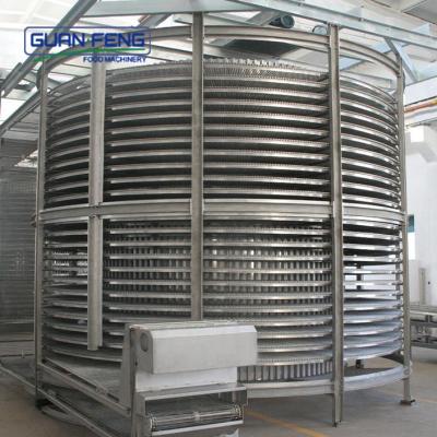 China Large tonnage factory iqf deep freezer spiral blueberry machine for sale