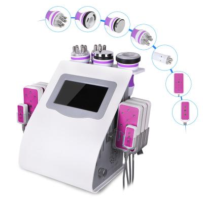 China Face Lift 6 in 1 Ultrasonic Cavitation Face Lifting Vacuum RF Fat Burner Body Sculpting Machine for sale