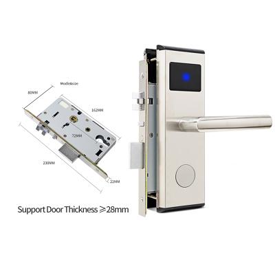 China 304 system digital smart door hotel lock stainless steel rfid key card reader rfid door locks price smart wood keyless electronic manufacturer for sale