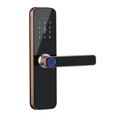 China ttlock Smart APP Tuya Card Code Password Fingerprint Aluminum Alloy Factory Price Wifi Remote Control Fingerprint Door Lock for sale