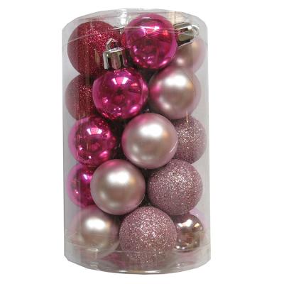 China Wholesale 25pcs 6cm Plastic Christmas Ball Shatterproof Ornaments For Holiday Party Hanging Baubles Baubles Set for sale