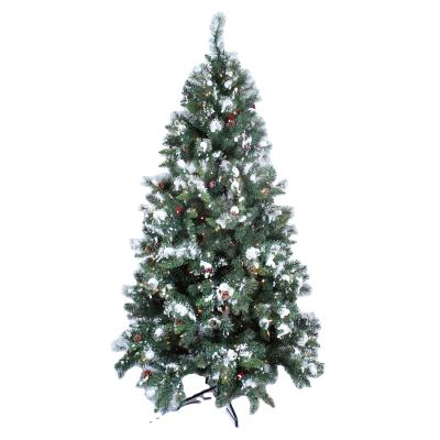 China Wholesale 7' Christmas Tree Christmas Decoration Supplies Best Wholesale Artificial Pe Spiral Flowering Leaf Mixed Snow Needle Pine Artificial Christmas Tree for sale