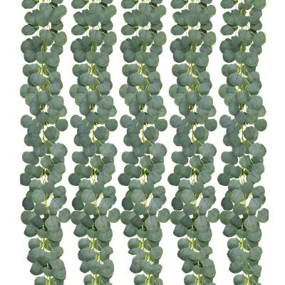 China 2m UV Resistant Artificial Silk Eucalyptus Vines Leaves Artificial Garland For Wedding Party Garden Wall Home Decor for sale