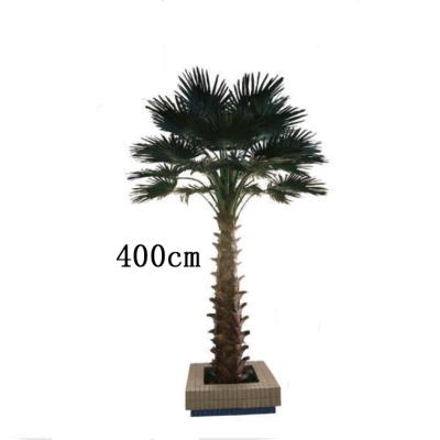 China Windproof 4M Large Artificial Palm Palm Trees UV Resistant Decoration With Windproof Outdoor Decoration for sale