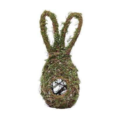 China Handmade Durable Bunny Shaped Rattan Birds Easter Cage for All Kinds of Birds Nest Outside Holiday Home Decor for sale