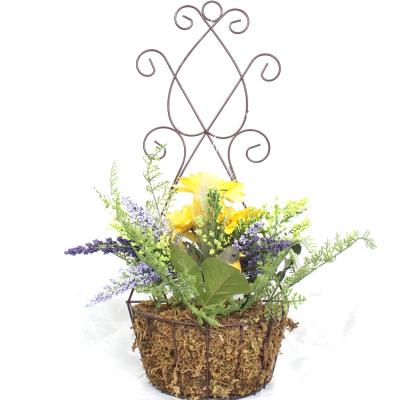 China Wholesale Custom Artificial Basket Spring Flower Arrangement Artificial Flower Supplier for sale