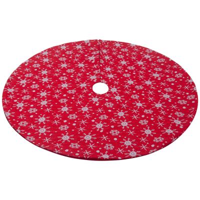 China Holiday Party Tree Mat Christmas Decoration Supplier 48 Inch Red DIY Felt Christmas Tree Skirt Burlap for sale