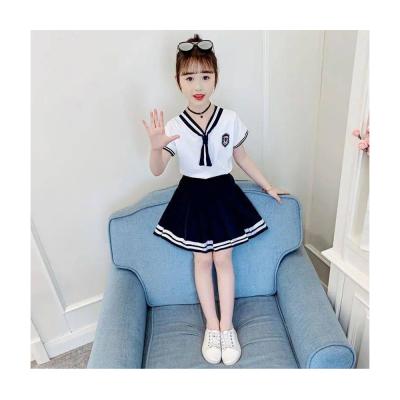 China Solid Color Short Fashion Short Skirt Suit Female Students Sleeve Style College Naval Style Handsome for sale