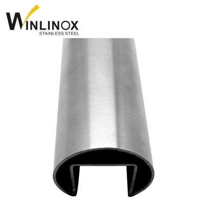 China Decoration U shape ss304 round single slotted pipe slot tube for railing for sale