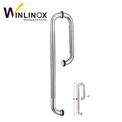 China Bathroom Foshan Hardware Stainless Steel Shower Screen Door Or Glass Door Handle for sale