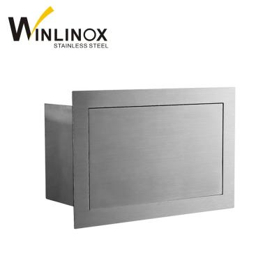 China Sustainable Rectangular Bathroom Stainless Steel Waste Bin Flap Lid Swing Top Cover for sale