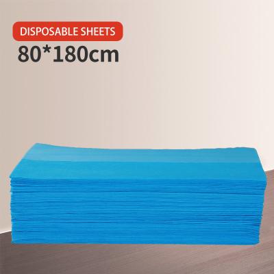 China 80*180cm Factory Folded Custom Nonwoven Disposable Bed Sheet for sale