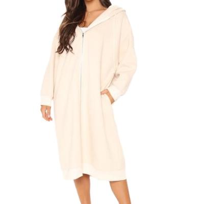 China Anti-Wrinkle OEM Zip Oversized Hoodie Custom Dress Women Hoodie Wholesale Dress Hoodie for sale