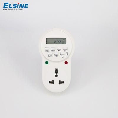 China 24h Timer Switch IP20 Weekly Digital Electric Programmable Universal Socket American/British/European Standard 12.6*7.3*7.9CM for sale