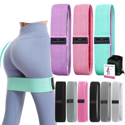 China Durable Elastic Fitness Fabric Elastic Band Yoga Resistance Bands Set Hip Loop Stretch Gym Fitness Band Home Workout for sale