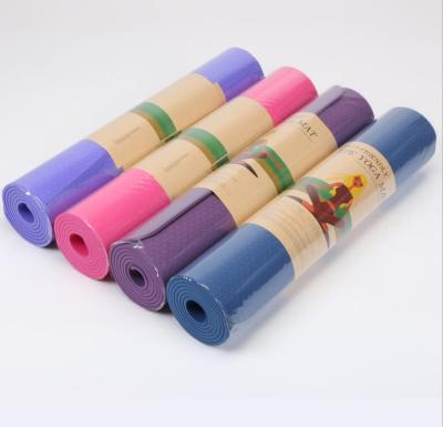 China Customized Eco-Friendly Logo Color Feature Eco Material 183*61*0.6cm Strip Yoga Mats With Yoga Bag Package for sale