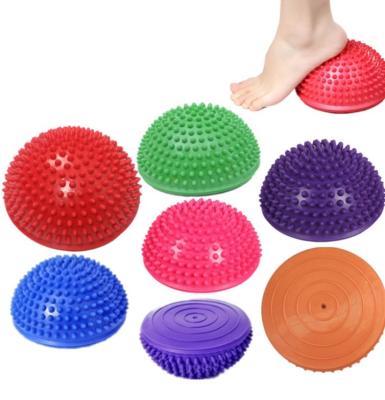 China Sporting Goods Half Sphere Yoga Ball PVC Indoor Inflatable Massage Newly Fit Exercises Trainer Balancing Ball For Gym Pilates Sport Health Fitness for sale