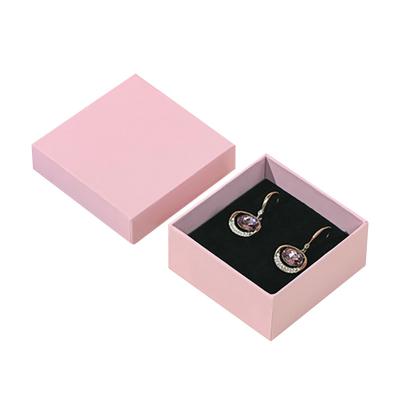 China Paper Cardboard Logo Packaging Custom Square Paper Pink Hot Sale Gift Jewelry Box Earring Box for sale