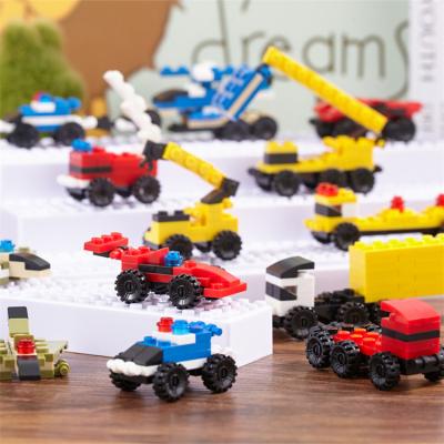 China Plastic & Candy Mini Building Block Vehicles Series Educational Plastic Toys With Candy for sale