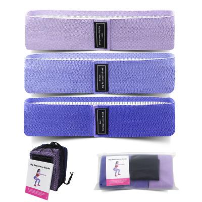 China Fitness Polyester Fabric Private Label Anti Slip Stretch Band Elastic Band Home Resistance Hip Band Anti Slip Yoga Elastic Gym for sale