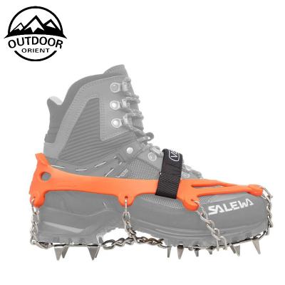 China Anti-Slip Hiking Cleats Ice Snow Grips Traction Spikes Shoe Grips with Anti Slip 14 Teeth Stainless Steel Spikes Protect Hiking Cleat for sale