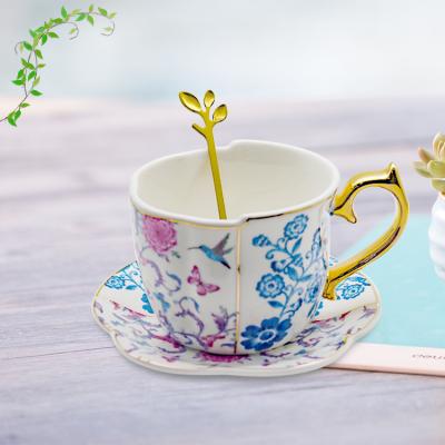 China Sustainable Hot Sale Factory Luxury Creative Ceramic Coffee Mug With Spoon And Dish for sale