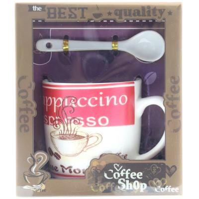 China 2021 viable new ceramic single ceramic mug with spoon mugs ceramic sublimation for sale