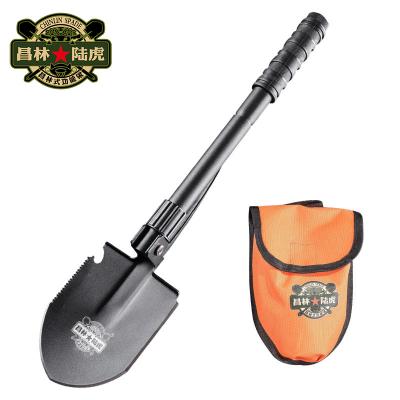 China Camping Shovel Mini Multi-function Folding Shovel With Efficient Two-way Staggered Saw tooth for sale