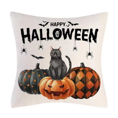 China Anti-pilling moden dropshipping polyester cushion cover sublimation Halloween cushion cover for sale