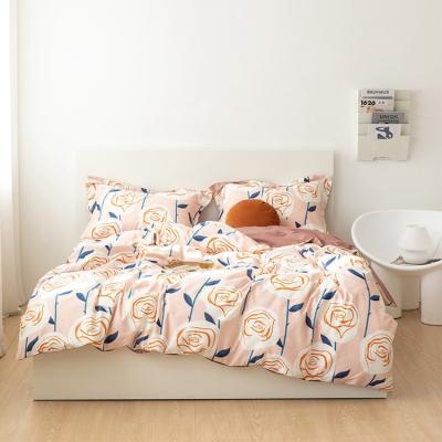 China Nondisposable Fashion Floral Print Bedding Sheet Set, Home Simple Cool Comfortable Blanket Comforter Pillowcases for sale