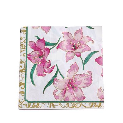 China Hot Sale Fashion Home Flower Pattern Design Party Decoration Printed Explosive Napkins for sale