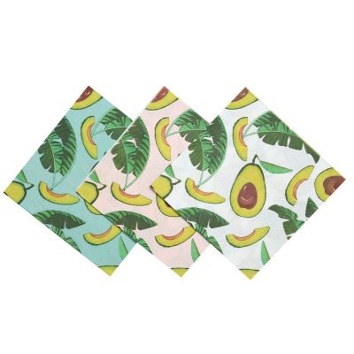 China Cheap Price Good Quality Kids Avocado Printed Decorative Cartoon Styles Paper Napkins for sale