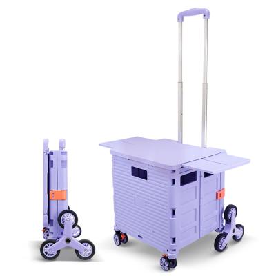 China Eco-friendly FOLDABLE Folding Collapsible Trolley To BAOYU Shopping Cart Grocery Trolley Trolley Hand Market for sale