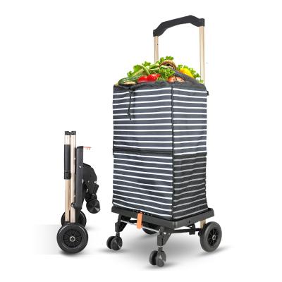 China BAOYU Multifunctional Portable Plastic Folding Trolley Folding Shopping Trolley Shopping Trolley for sale