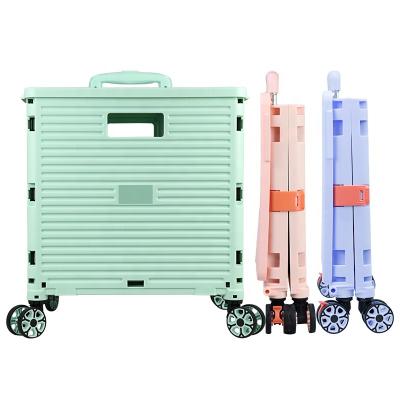 China BOAYU Eco-Friendly Simplify Shopping Cart Luggage Trolley Folding Plastic Frame Office Cart for sale