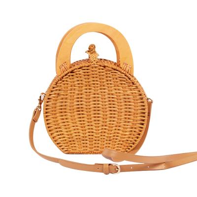 China Factory direct supply high quality retro handmade straw woven bag rattan bag artistic cross - body bag bolsa de palha woven portable for sale