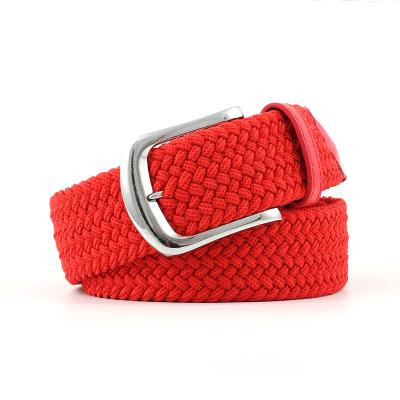 China Wholesale fashionable canvas men and women woven belt, punch-free elastic waistband, student youth casual trouser belt for sale