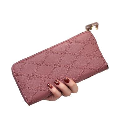 China Embroidered Anti-theft Embroidered Buckle Bag Women Wallet Contrast Color Thread Diamond Wallet Women Wallet for sale