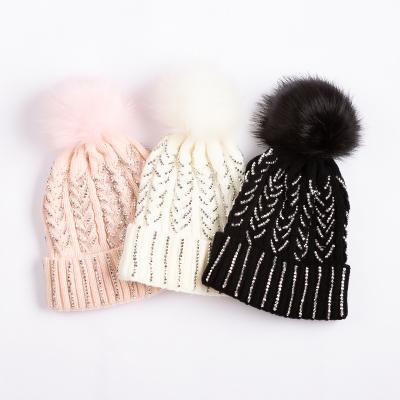 China JOINT Wholesale Custom Women And Men Warm Knitted Wool Beanie Hat Skull Cap Winter Plain Knitted Wool Beanie Hat for sale