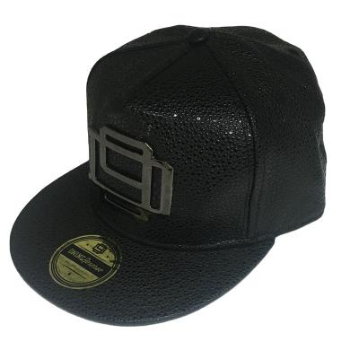 China Fashion JOINT Men's Stylish Empty Brim Snapback Hat With Metal Black Patch Cool Hip Hop Hats Accept Custom Made for sale