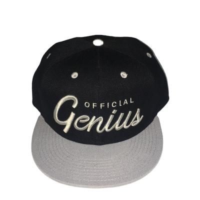 China COMMON Contrasting Round Brim Green Hip Hop Hats With White Embroidery Snapback Covers Sewn White Eyelets for sale