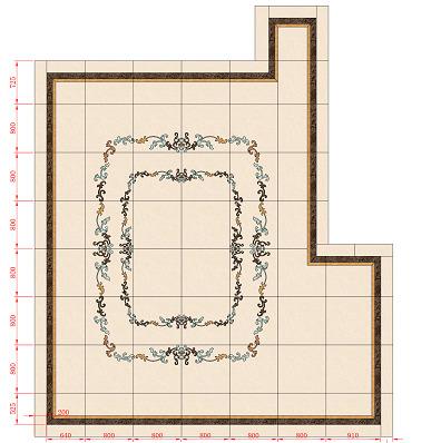 China Traditional square porcelain tiles medallion designs floor waterjet marble pattern for sale for sale