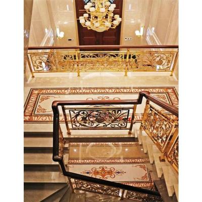 China Traditional design marble square floor floor tile polished waterjet medallion for sale