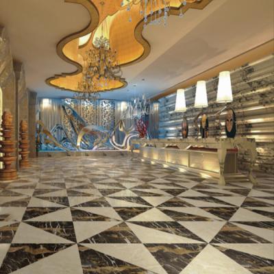 China Traditional marble mosaic crema de marfil de portoro marble mosaic patterns floor waterjet pattern for hall for sale