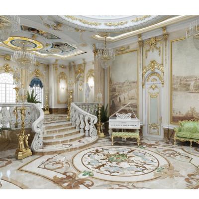 China Large Modern Customize Color Size Marble Tiles Flooring Medallions for sale