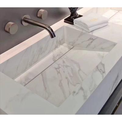 China Carrara Marble Vanity Tops Modern White Marble Bathroom Vanity for sale