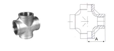 China Stainless steel Cross(+B)four ways connect npt threading female casting made in china for sale