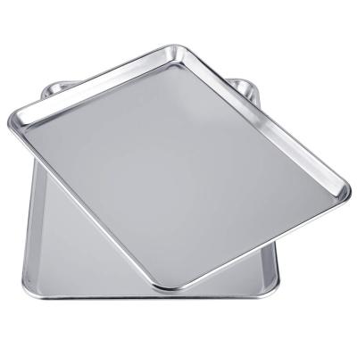 China Viable Hot Sale Kitchenware Amazon Pure Aluminum Rectangular Baking Tray 40*60 Steaming Dish Cookie Baking Tray Pan for sale