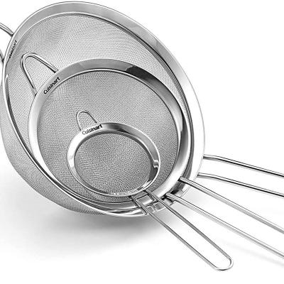 China Sustainable New Arrival Multi Size 8/10/14/20cm Stainless Steel Fine Mesh Strainer for sale